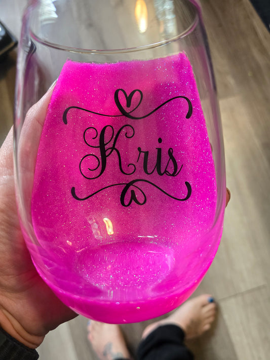Custom personalized wine glass